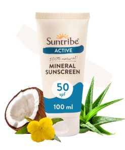 Suntribe naravna mineralna krema za sončenje ACTIVE,  SPF 50, 100ml
