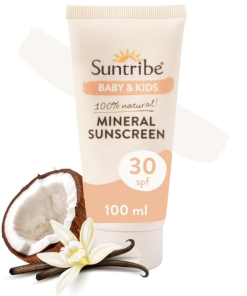 Suntribe Naravna mineralna sončna krema ZA DOJENČKE IN OTROKE, SPF 30, 100ml